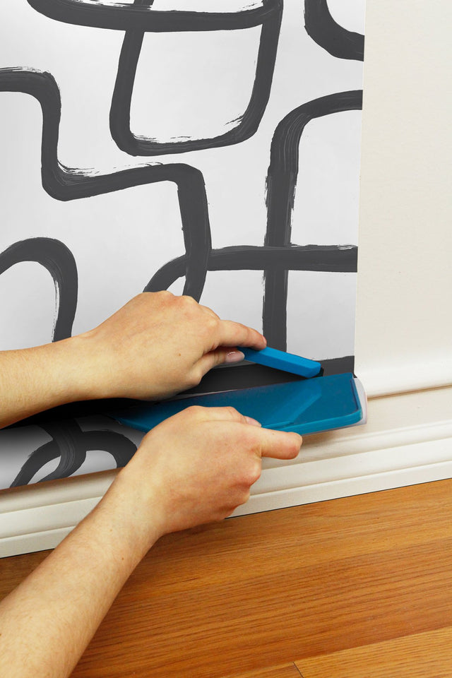 Niko Black Peel & Stick Wallpaper with Abstract Geometric Modern Pattern - NuWallpaper NUS4940