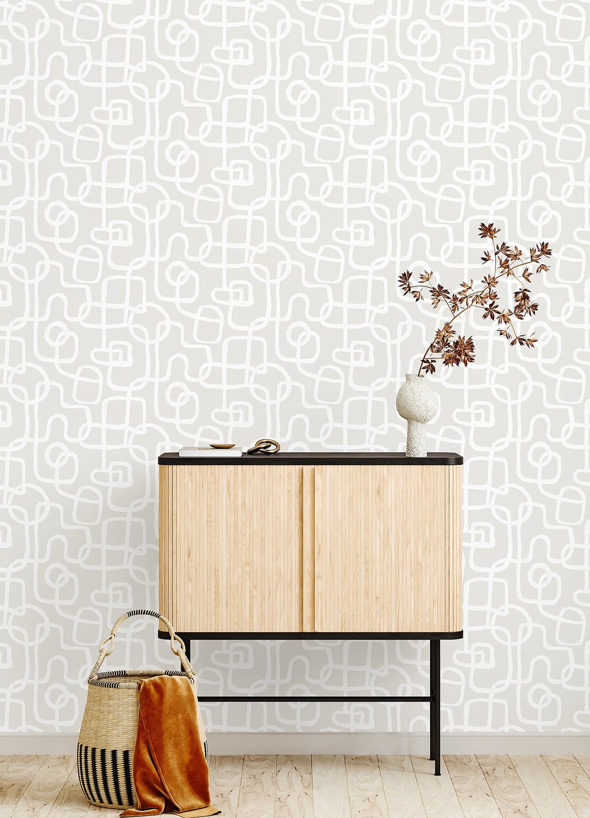 Niko Cream Peel & Stick Wallpaper with Modern Abstract Geometric Pattern - NuWallpaper NUS4941