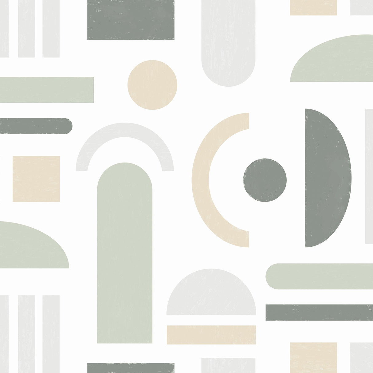 Wiles Sage Peel & Stick Wallpaper with Modern Geometric Abstract Pattern - NuWallpaper NUS4943