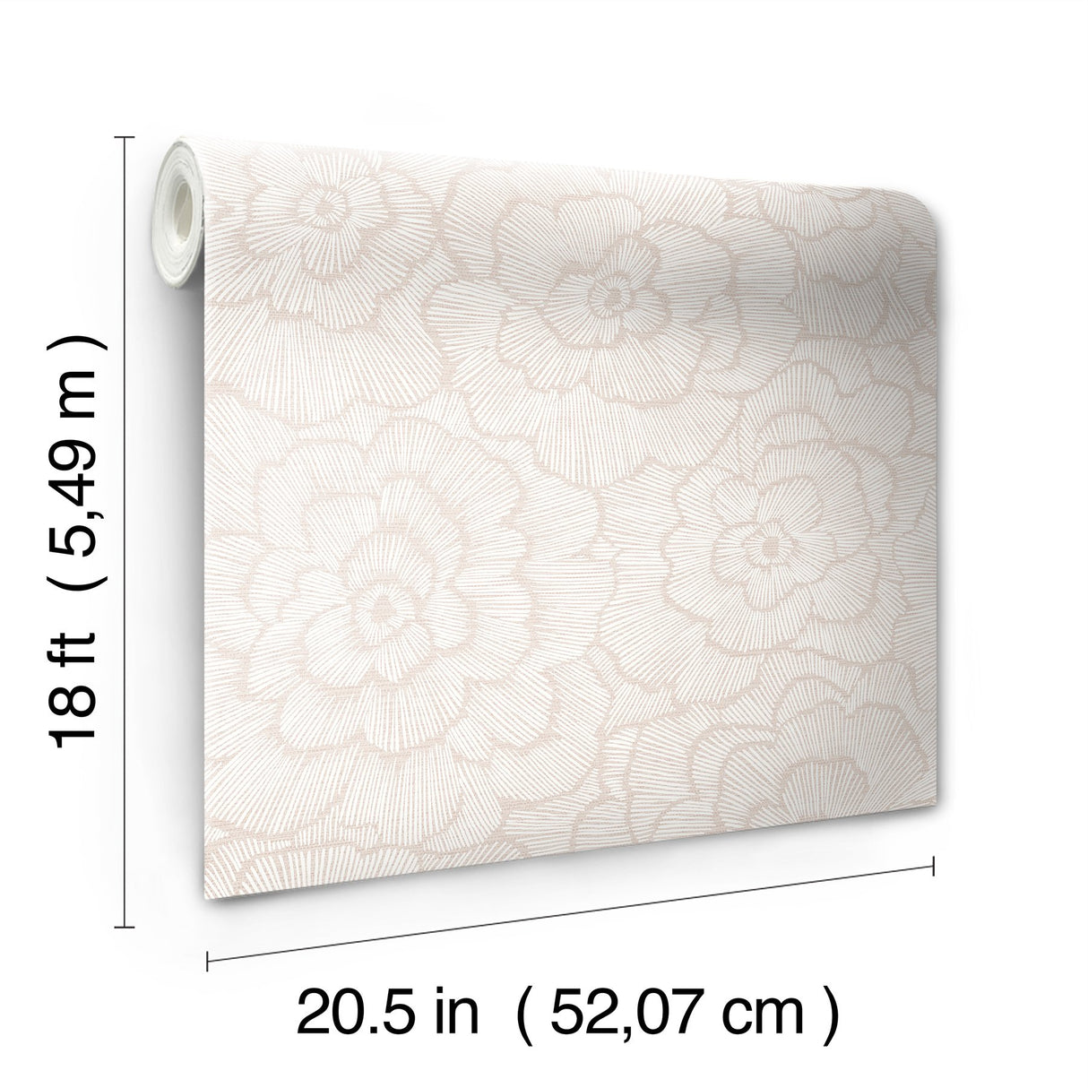 Saraya Pink Peel & Stick Wallpaper with Raised Ink Floral Pattern - NuWallpaper NUS4977