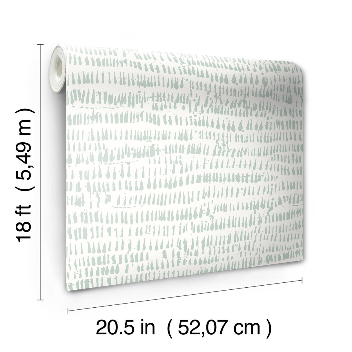 Kylver Seafoam Peel & Stick Wallpaper with Abstract Brushstroke Stripe Pattern - NuWallpaper NUS4980