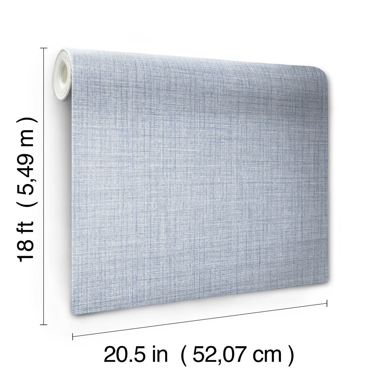 Lansdowne Blue Peel & Stick Wallpaper with Fabric Texture Pattern, Traditional Style - NuWallpaper NUS4997