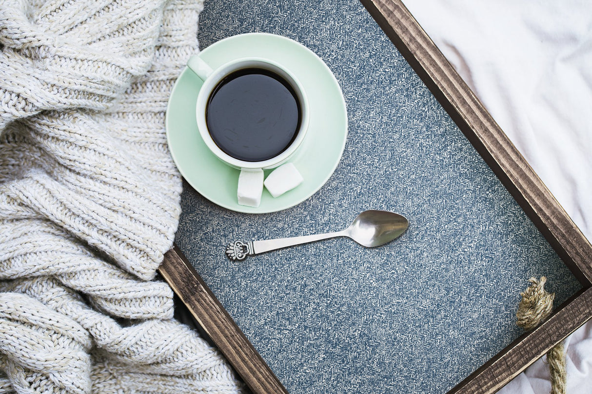 Ashland Navy Peel & Stick Wallpaper with Fabric Texture Pattern, Traditional Style - NUS5003
