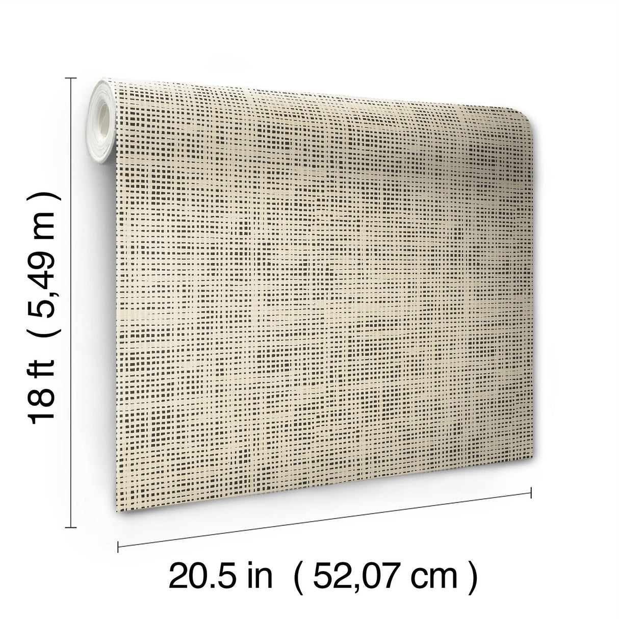 Nolan Black Faux Grasscloth Peel & Stick Wallpaper with Raised Ink Texture - NuWallpaper NUS6199