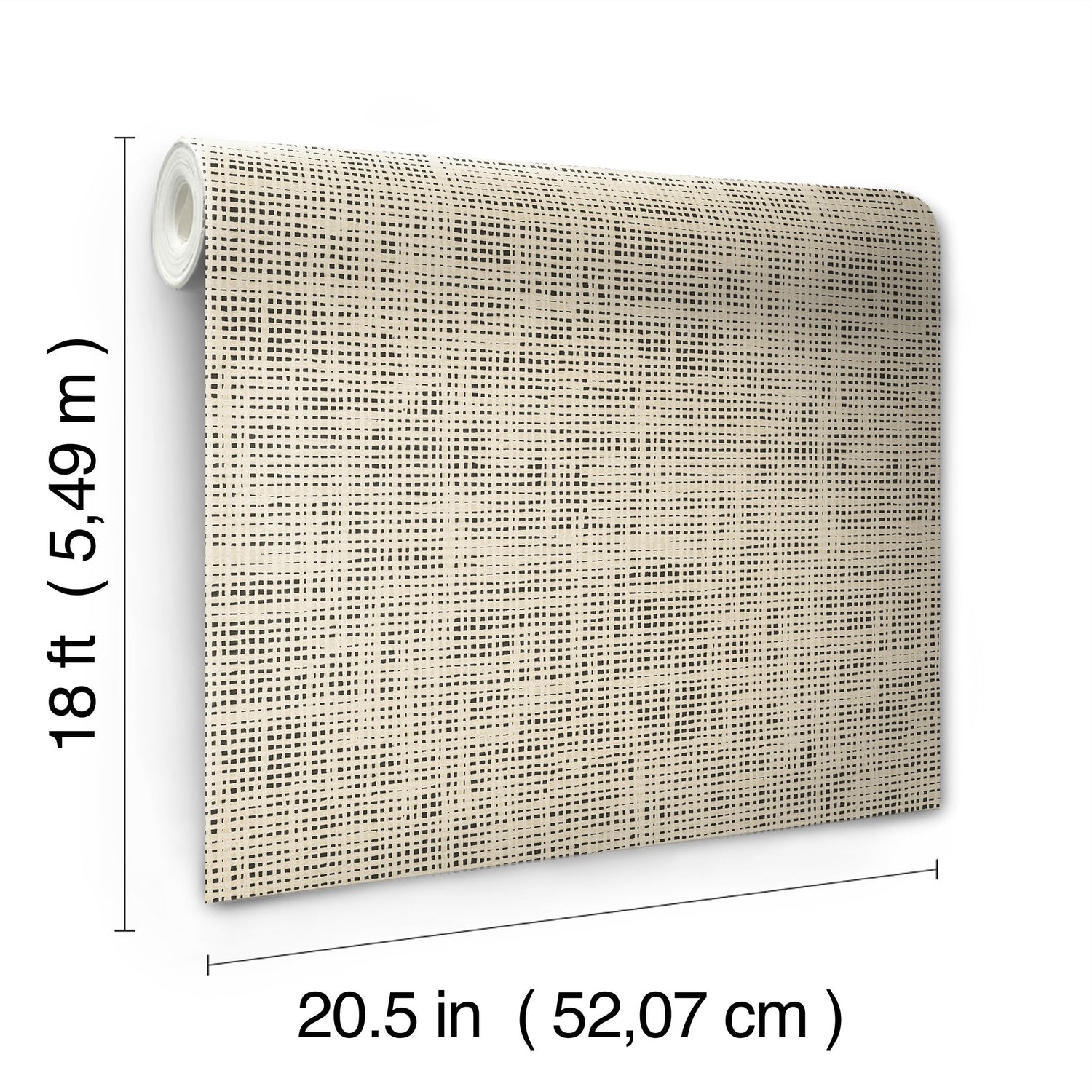 Nolan Black Faux Grasscloth Peel & Stick Wallpaper with Raised Ink Texture - NuWallpaper NUS6199