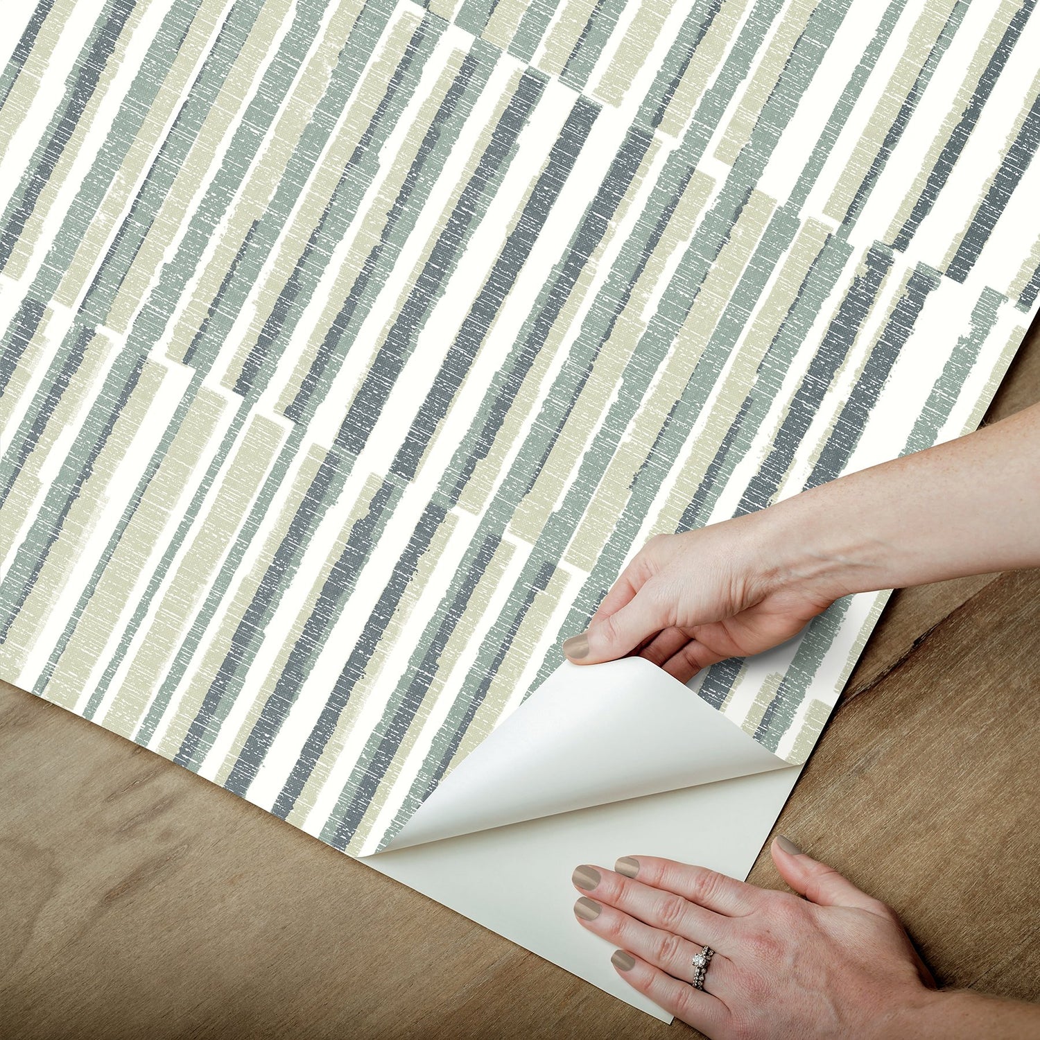 Kingston Grey Peel & Stick Wallpaper with Modern Stripes - NuWallpaper NUS6219