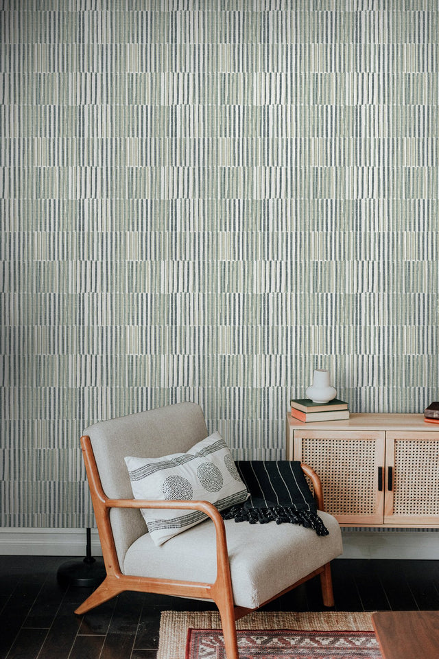 Kingston Grey Peel & Stick Wallpaper with Modern Stripes - NuWallpaper NUS6219