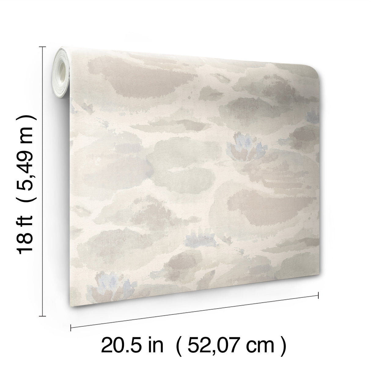 Water Lily Cream by NuWallpaper Serene Neutral Botanical Floral Peel and Stick Fully Removable Transitional Wallpaper Roll 20.5 in x 18 ft - NUS6421