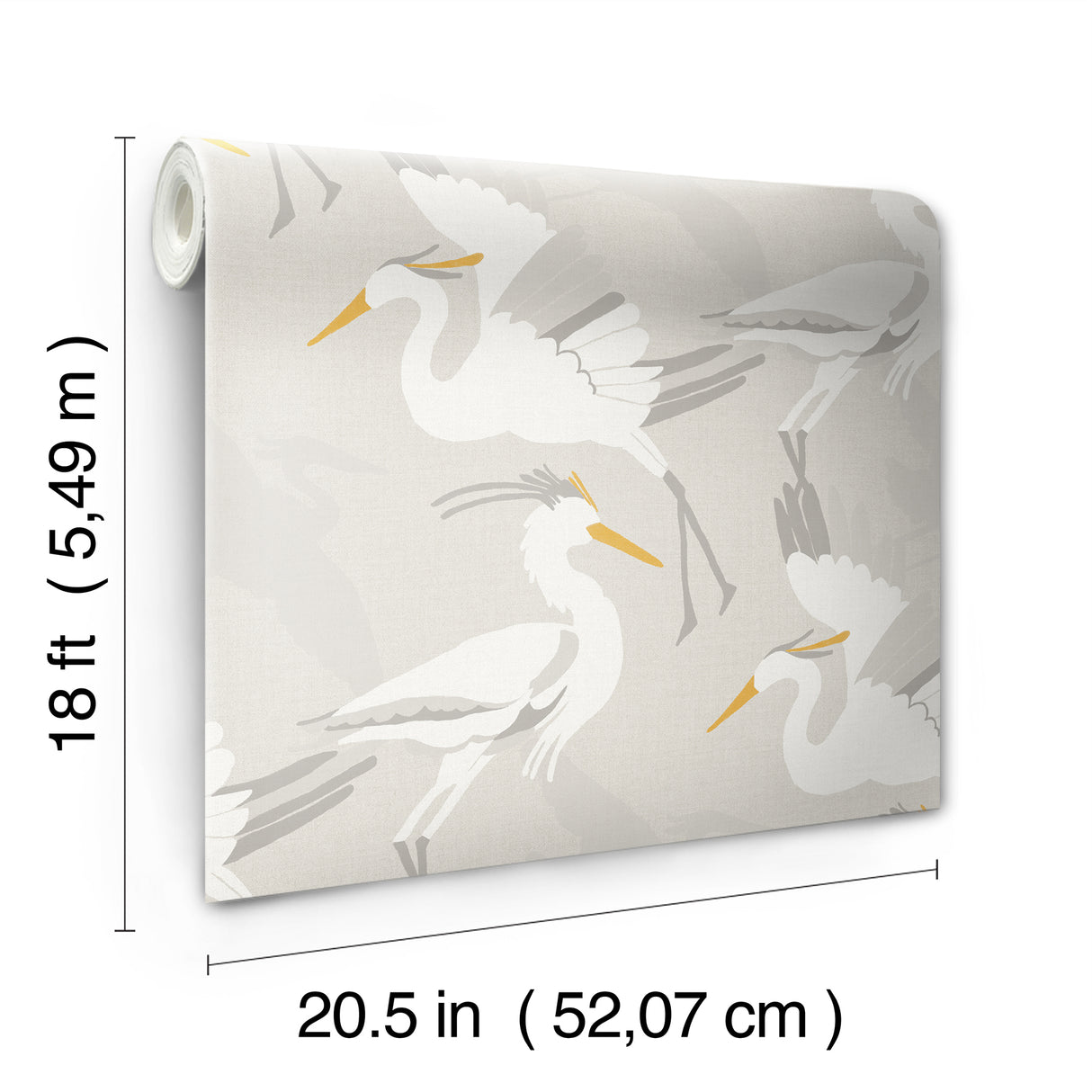Coastal Wings Taupe by NuWallpaper Crane Bird Nautical Peel and Stick Wallpaper 20.5 in x 18 ft Fully Removable Vinyl NUS6502