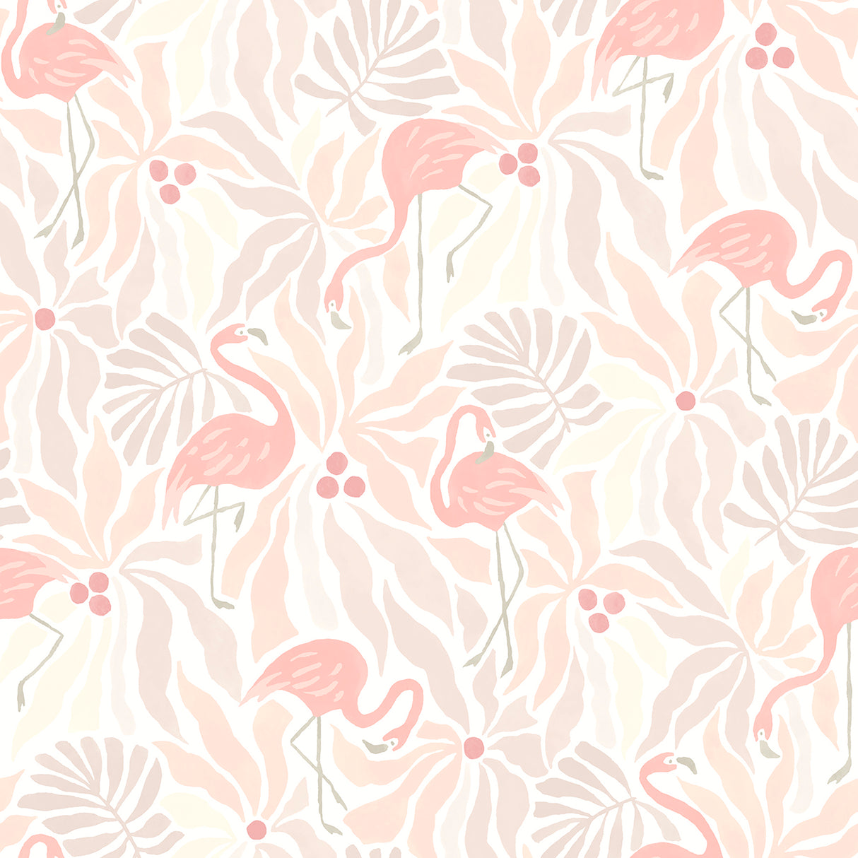 Flamingo Fun Pink and Taupe Peel and Stick Wallpaper by WallPops NUS6623