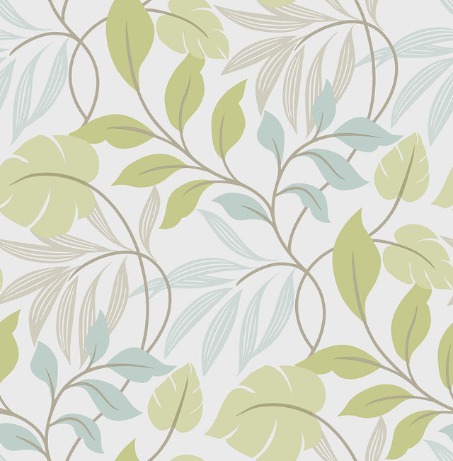 Green Meadow Peel & Stick Wallpaper Green with Nature Meadow Motif - NuWallpaper NUW1657