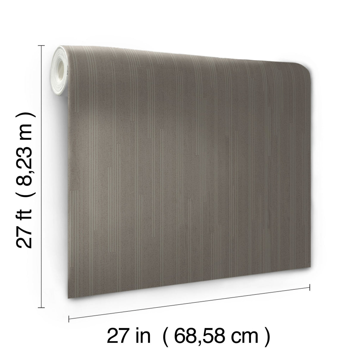 Vertical Plumb Charcoal Metallic Wallpaper with Metallic Stripe Pattern - York NV5500