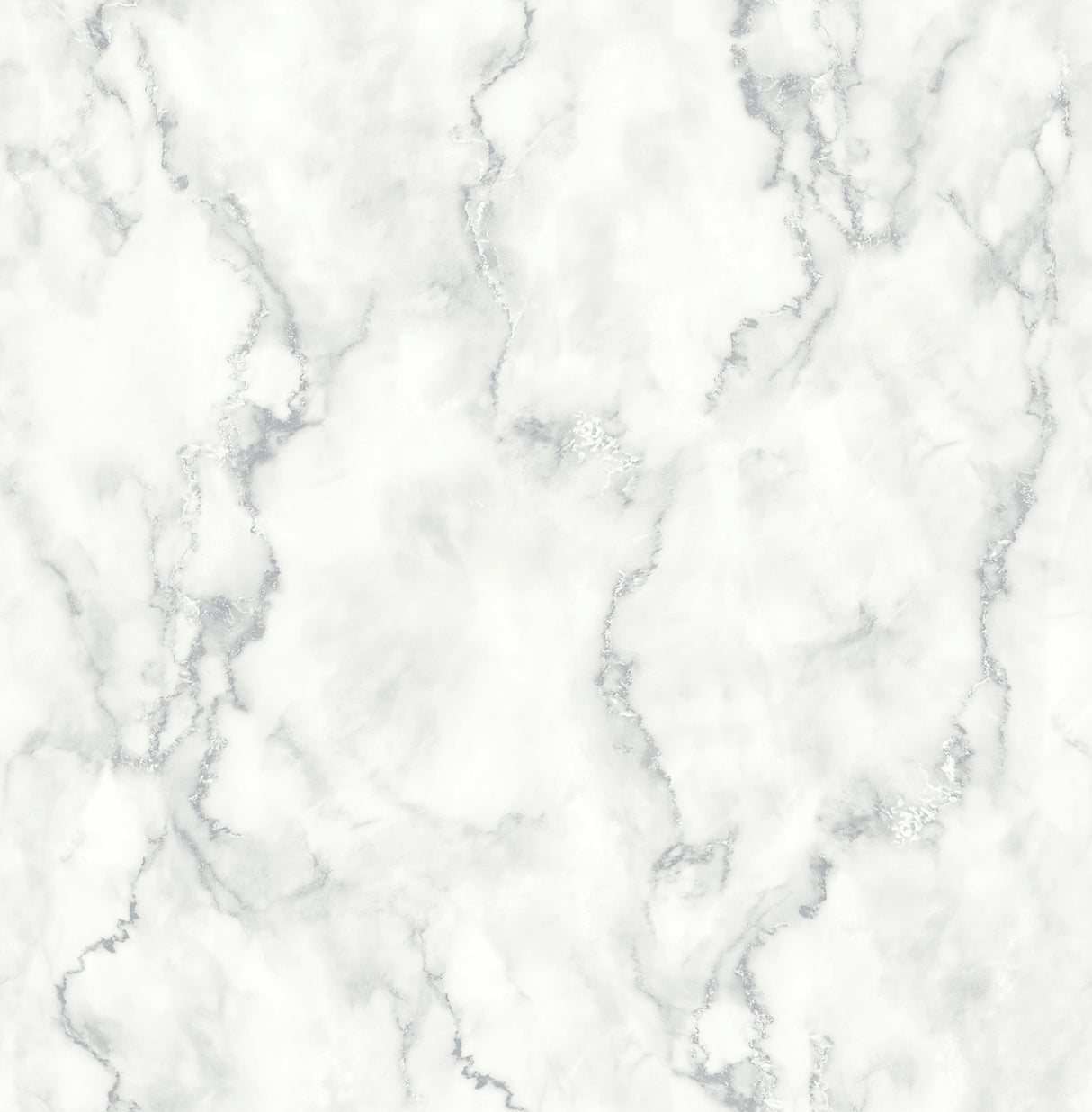 Gray and metallic silver faux marble peel and stick wallpaper pattern