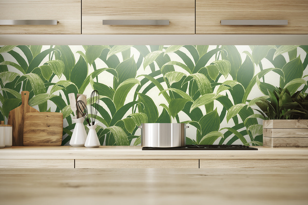 Banana Groves Green & White by NextWall Peel & Stick Botanical Wallpaper – NextWall NW31300