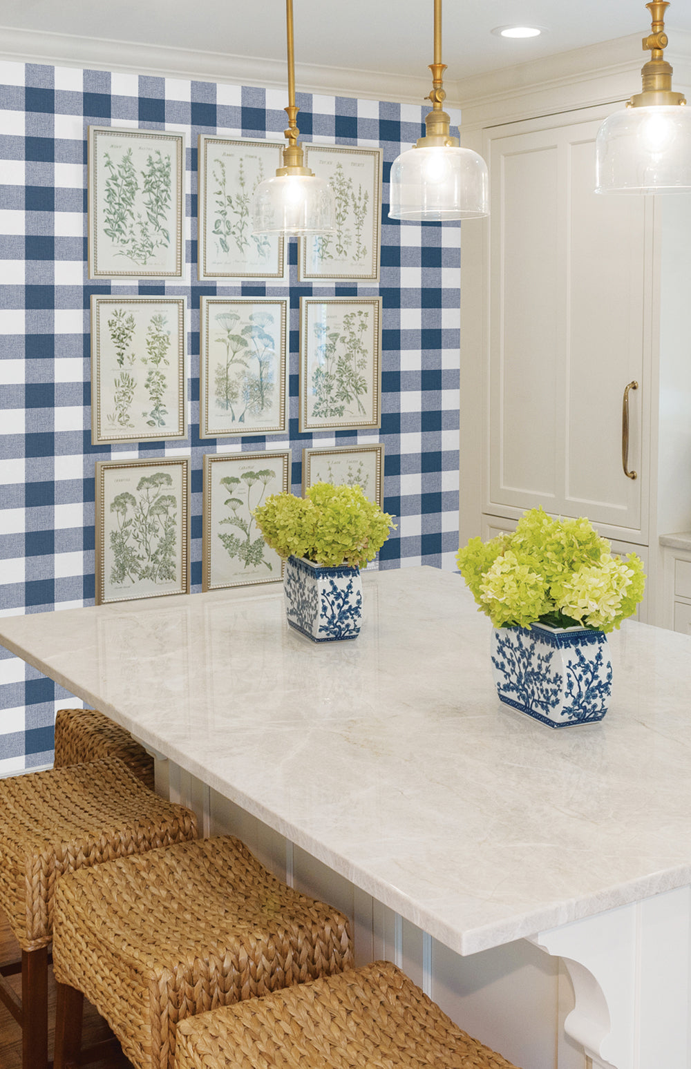 Picnic Plaid Navy and White by NextWall Peel & Stick Plaid Peel & Stick Wallpaper – NextWall NW34502