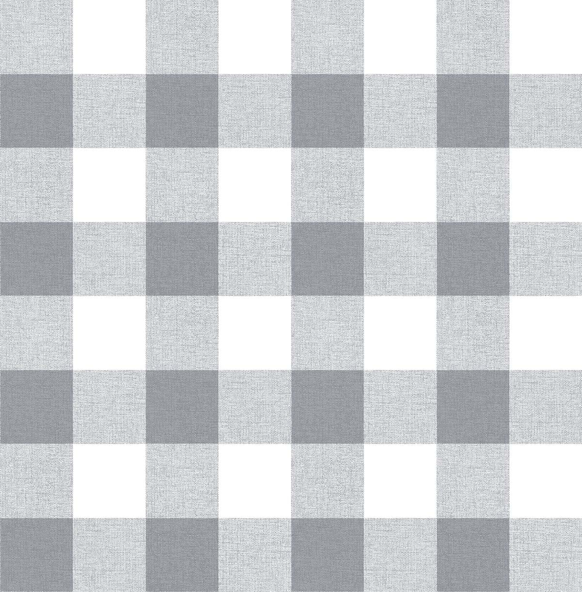 Gray and white picnic plaid peel and stick wallpaper pattern
