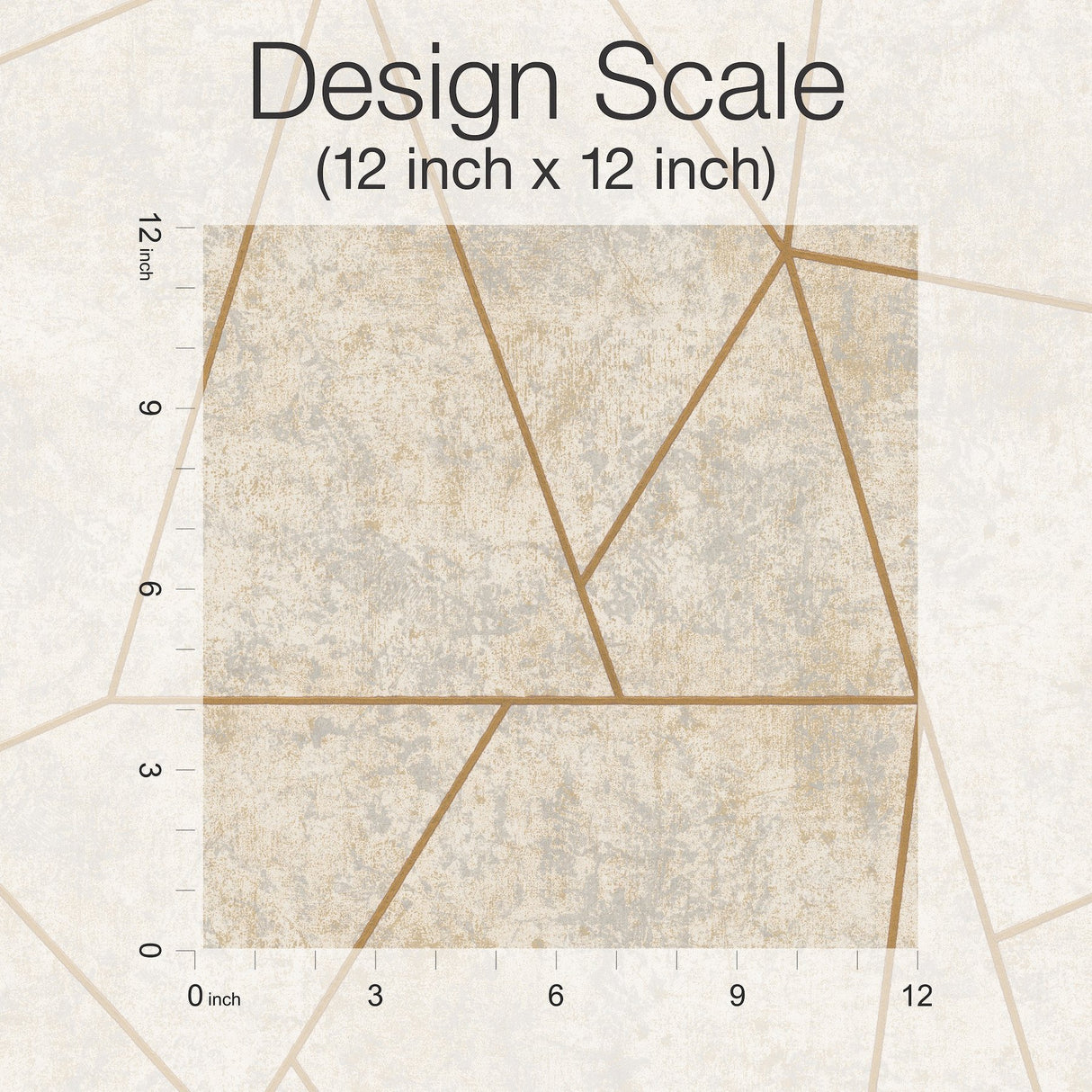 Nazca Neutral & Gold Wallpaper with Metallic Geometric Pattern - York NW3504