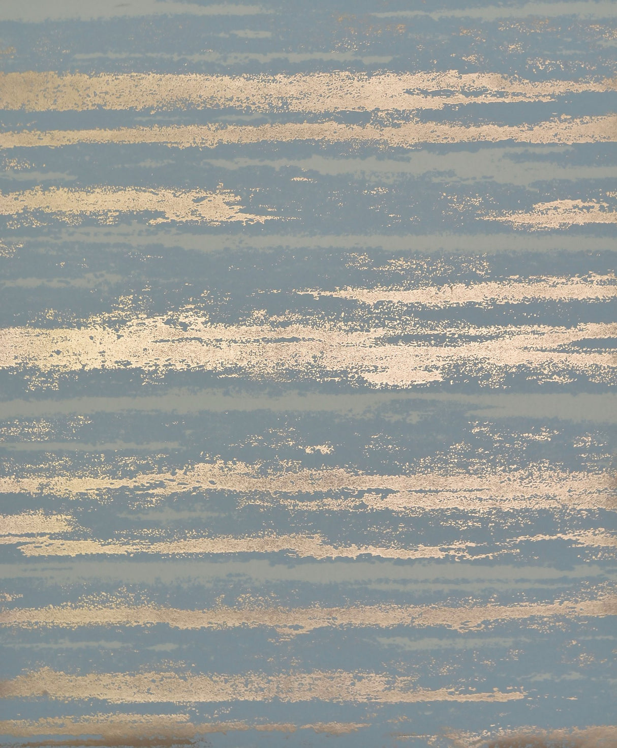 Atmosphere Teal & Gold Wallpaper with Striated Metallic Cloud Stripe - York NW3543