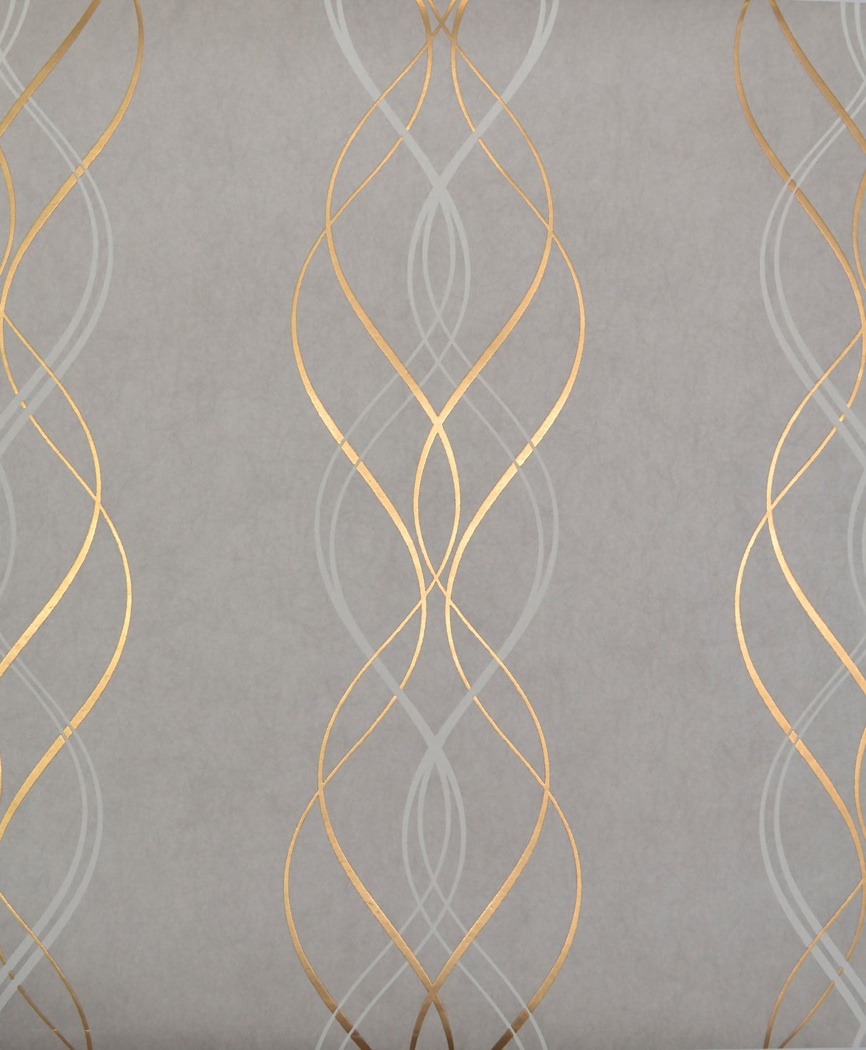 Aurora Grey & Gold Metallic Non Woven Wallpaper - York NW3550