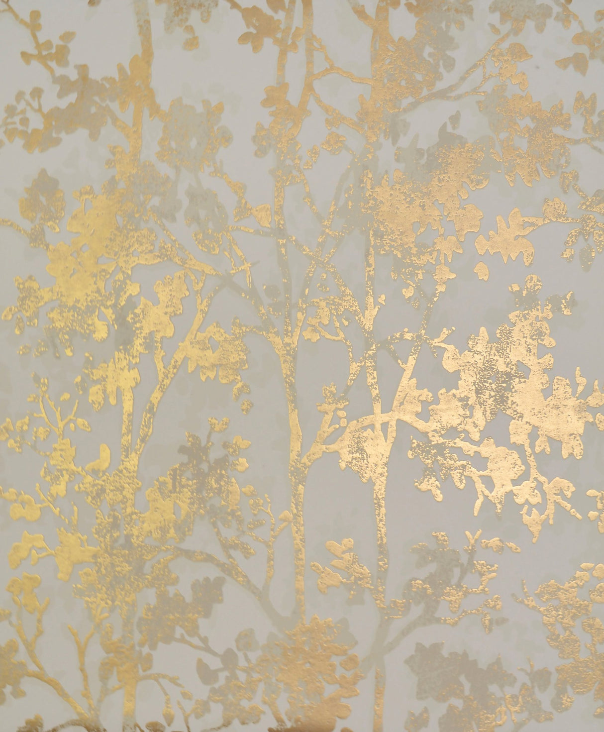 Shimmering Foliage Almond & Gold Wallpaper with Metallic Botanical Motif - York NW3582