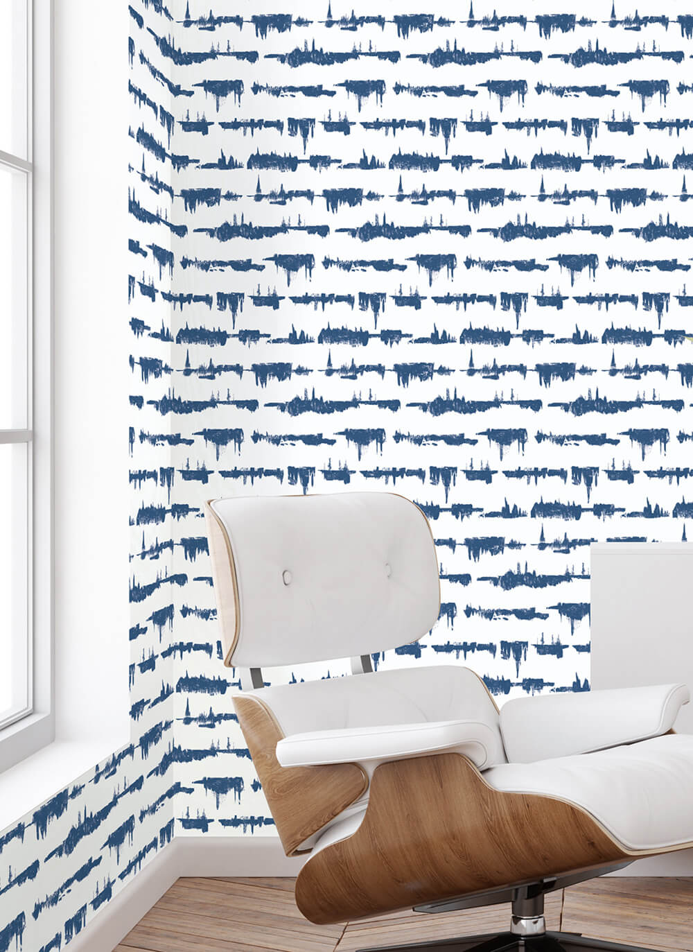 Lifeline Navy Blue by NextWall Peel & Stick Abstract Peel & Stick Wallpaper – NextWall NW37102