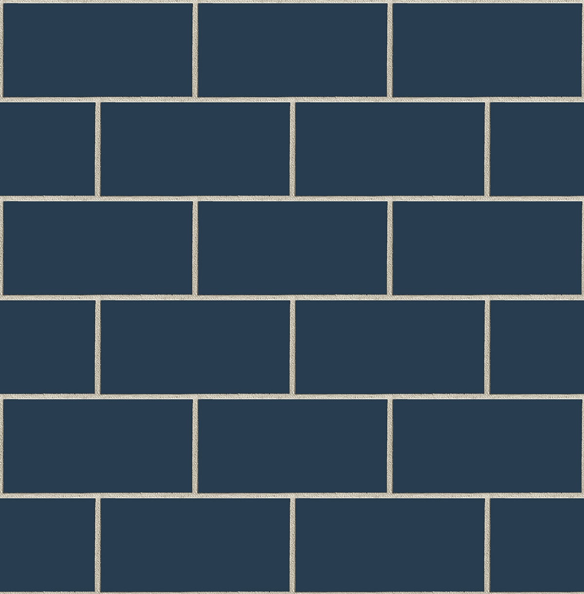 Navy blue subway tile peel and stick wallpaper with light grout lines