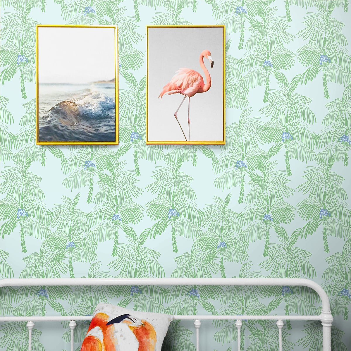 Palm Beach Baby Blue & Seafoam by NextWall Peel & Stick Tropical Botanical Wallpaper – NextWall NW40002
