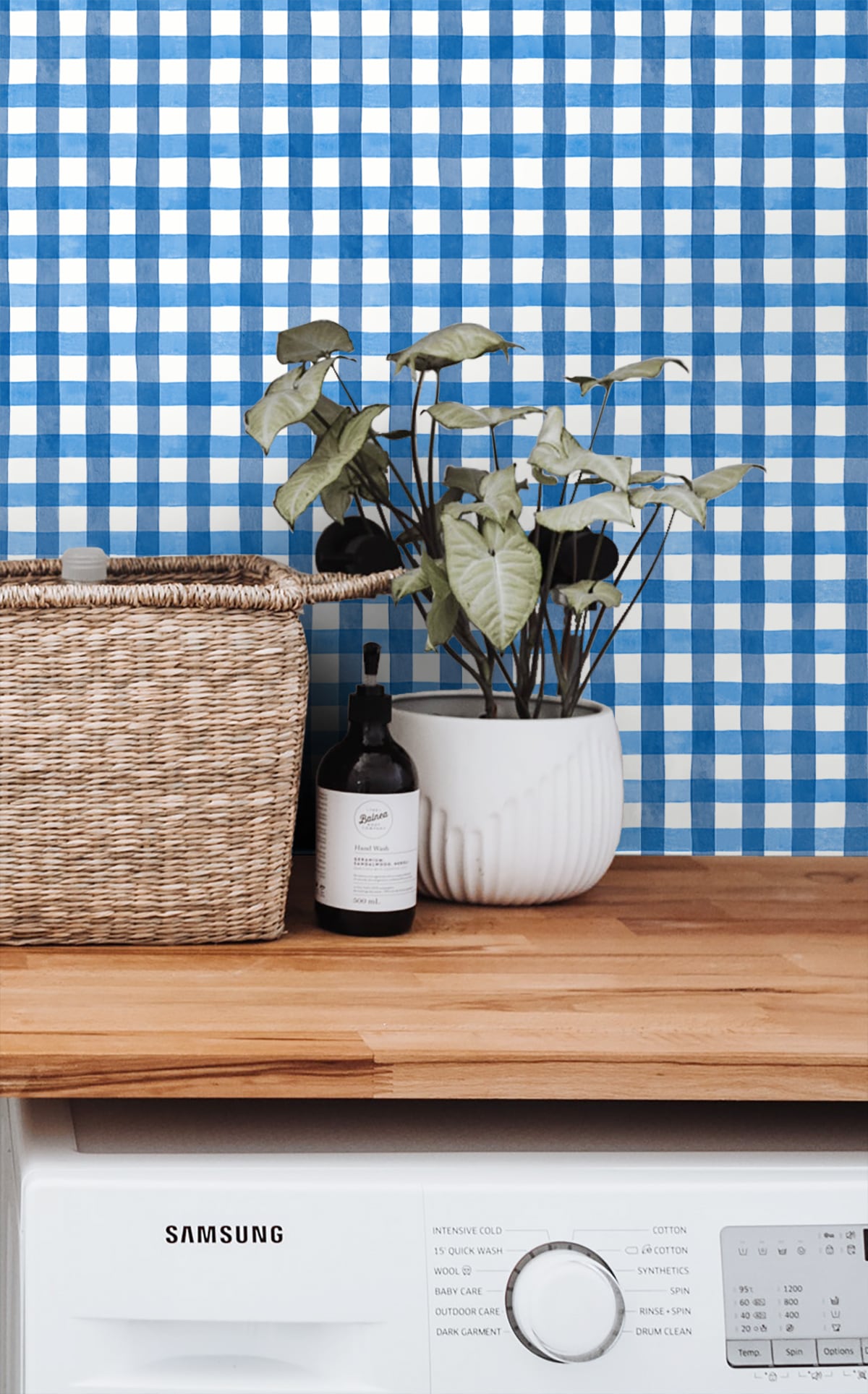 Spring Plaid Cobalt by NextWall Peel & Stick Self-Adhesive Vinyl Wallpaper – NextWall NW42302