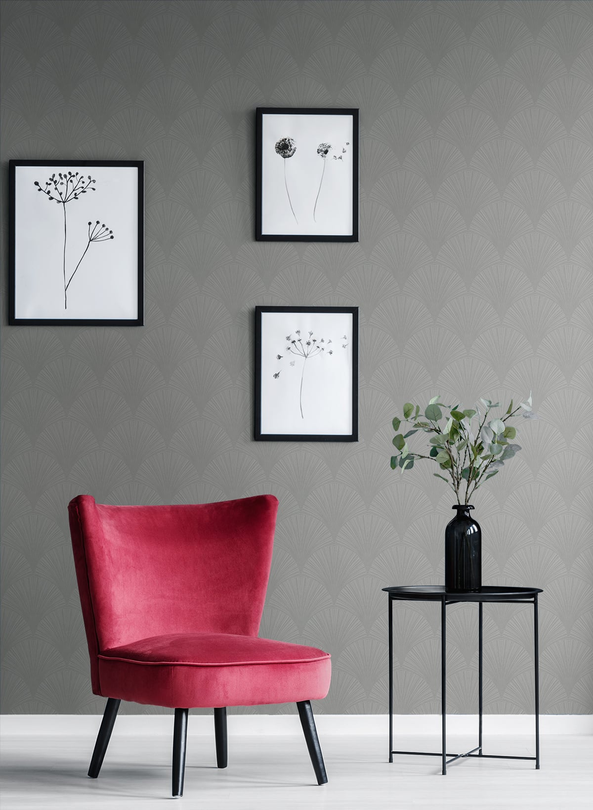 Arches Argos Grey by NextWall Peel & Stick Art Deco Geometric Peel & Stick Wallpaper – NextWall NW42908