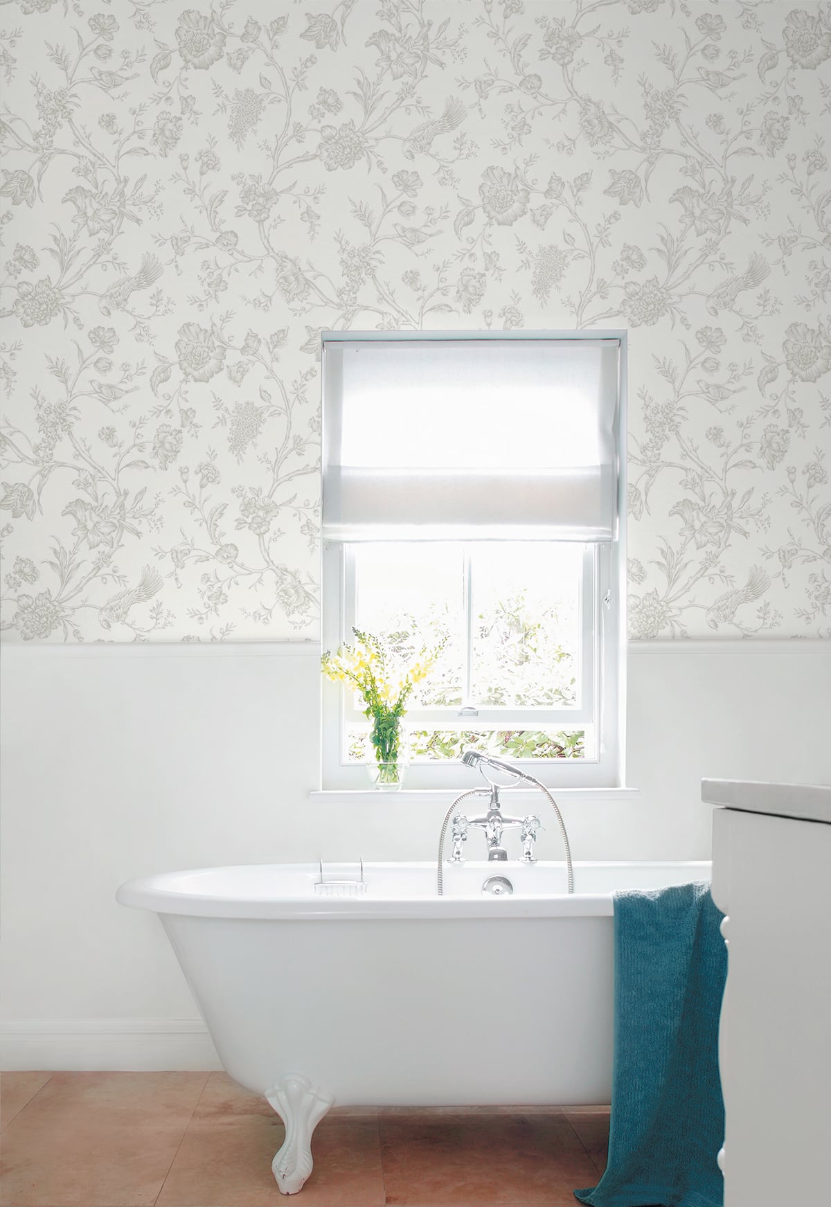 Jasmine Chinoiserie Harbor Mist by NextWall Peel & Stick Chinoiserie Peel & Stick Wallpaper – NextWall NW43405