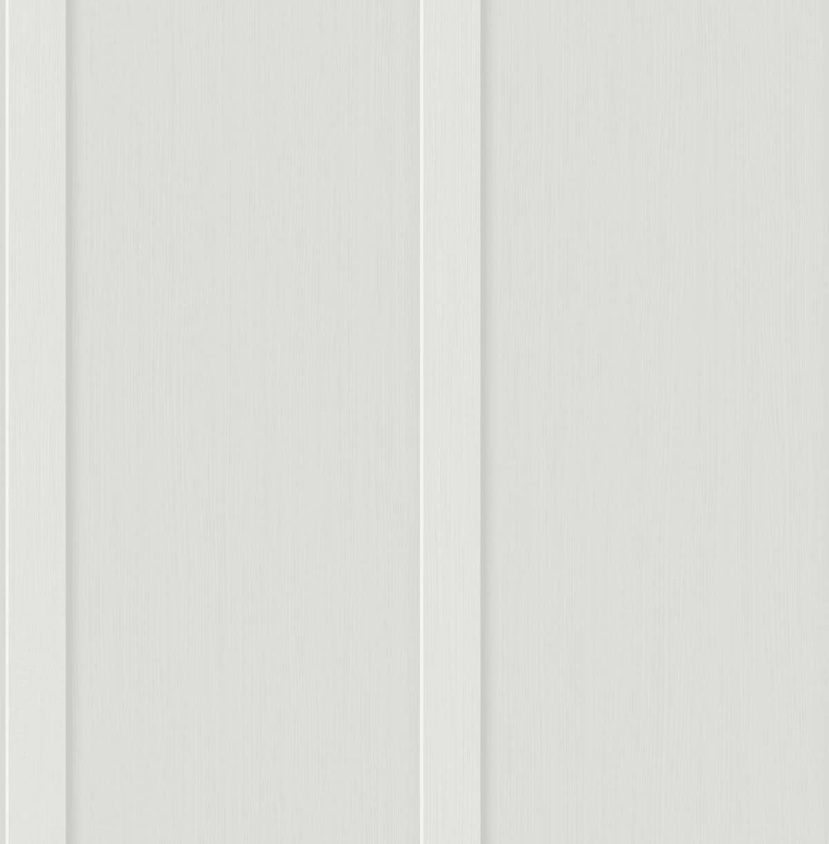 Arctic grey faux board and batten peel and stick wallpaper with vertical paneling look