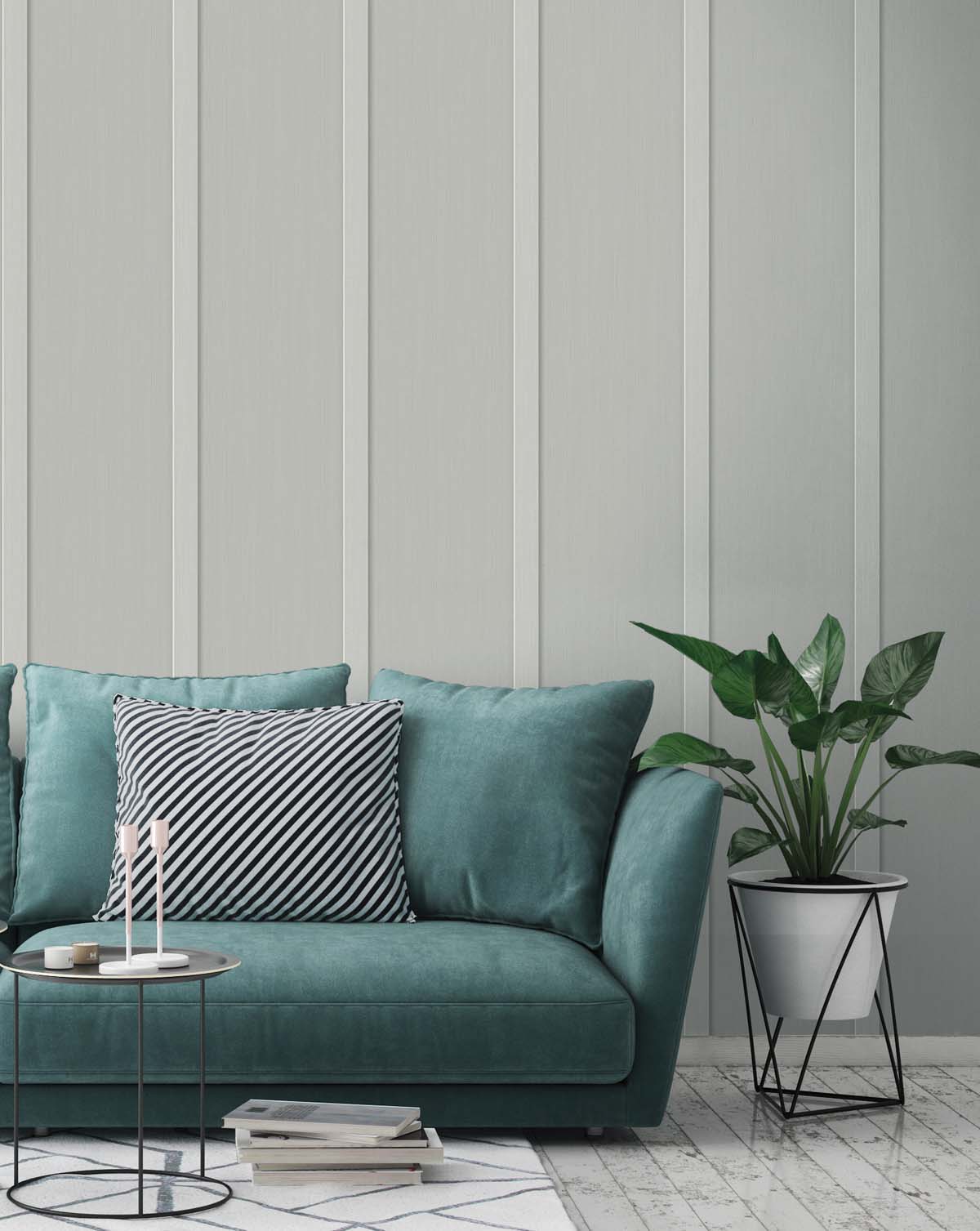 Faux Board & Batten Harbor Grey by NextWall Peel & Stick Wallpaper – NextWall NW45205