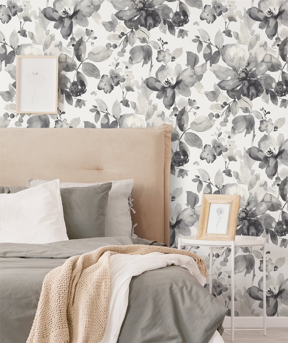 Watercolor Flower Inkwell by NextWall Peel & Stick Watercolor Floral Peel & Stick Wallpaper – NextWall NW47800-Sample