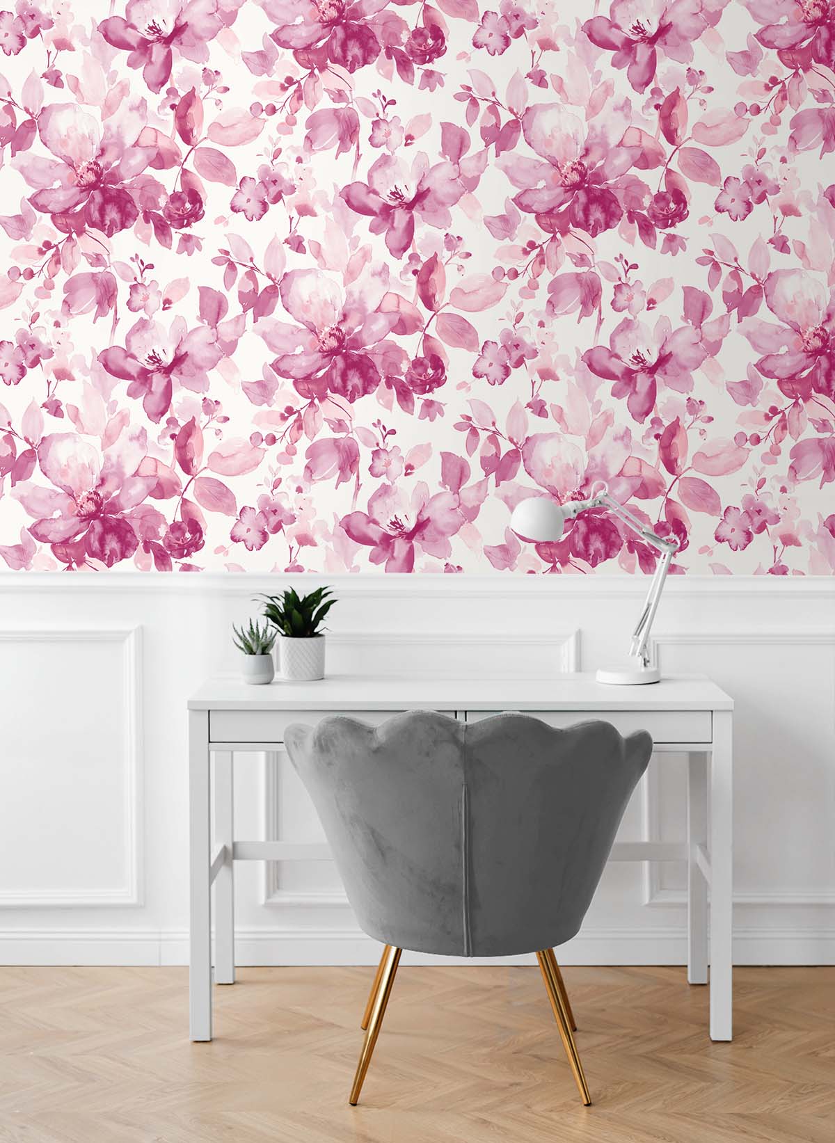 Watercolor Flower Pink by NextWall Peel & Stick Watercolor Floral Peel & Stick Wallpaper – NextWall NW47801