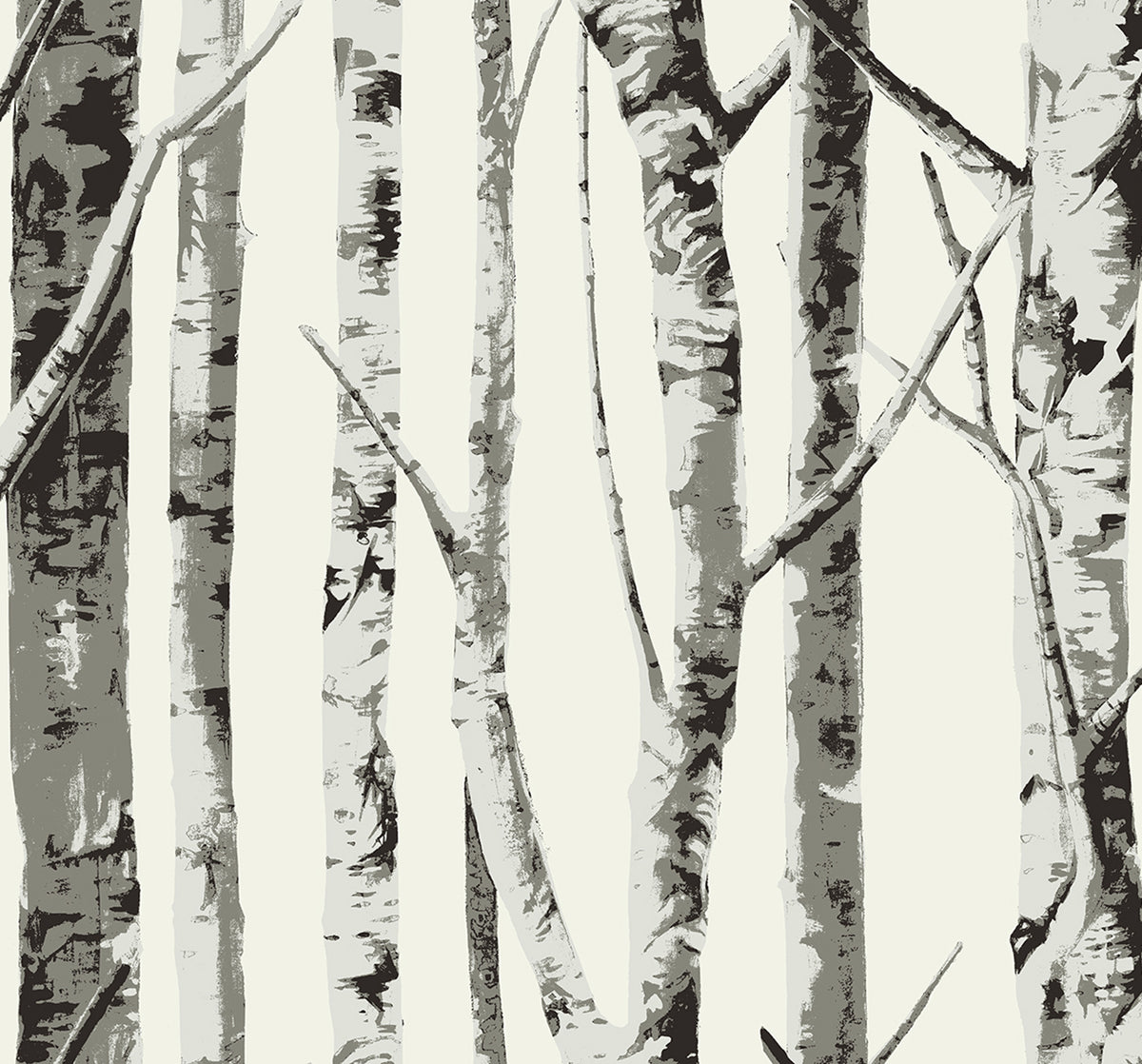 Winter Birch Greystone by NextWall Peel & Stick Satin Vinyl Birch Tree Peel & Stick Wallpaper – NextWall NW49800 -Sample
