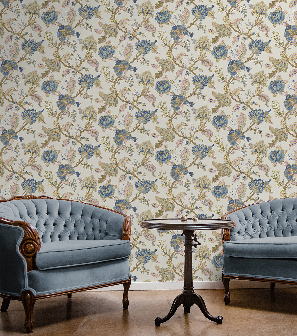 Kianna Jacobean Parchment by NextWall Peel & Stick Jacobean Floral Peel & Stick Wallpaper – NextWall NW50205