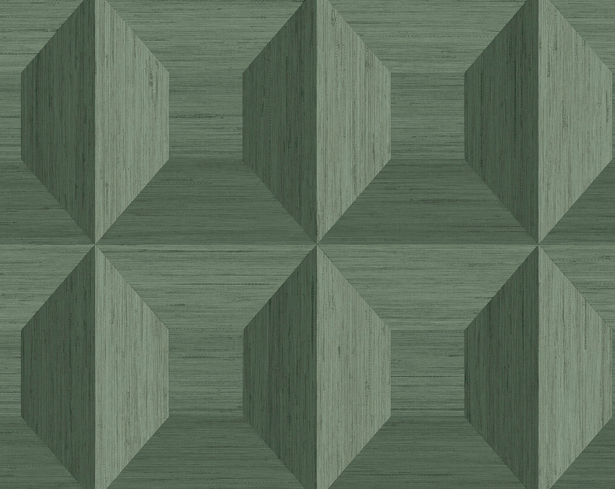 Quadrant Geo peel and stick wallpaper in sage green geometric pattern by NextWall, SKU NW50304