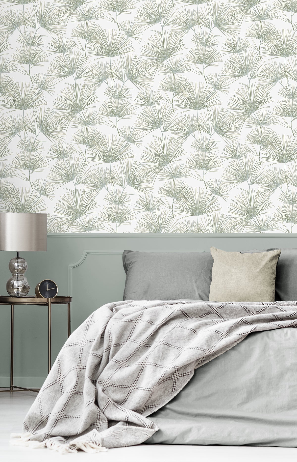 Pine Needles Aloe Green by NextWall Peel & Stick Botanical Peel & Stick Wallpaper – NextWall NW52104