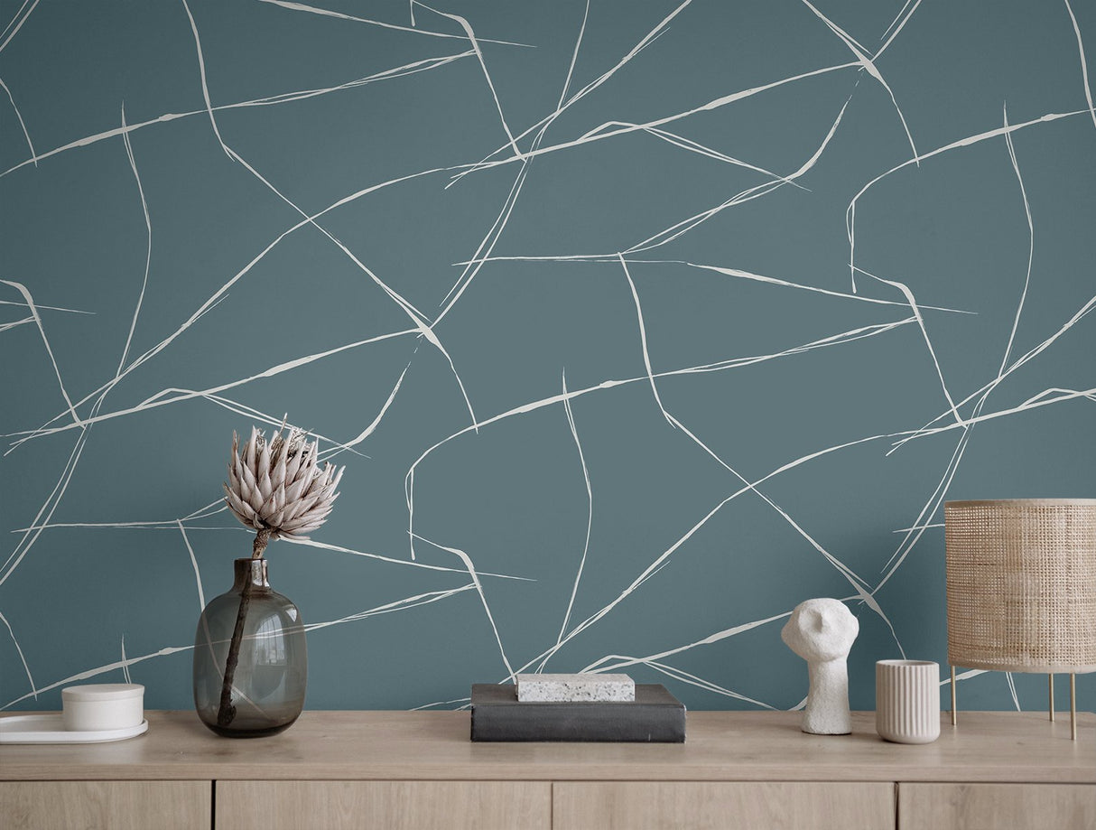 Inkwork Abstract Blue Dusk by NextWall Peel & Stick Abstract Wallpaper – NextWall NW53202