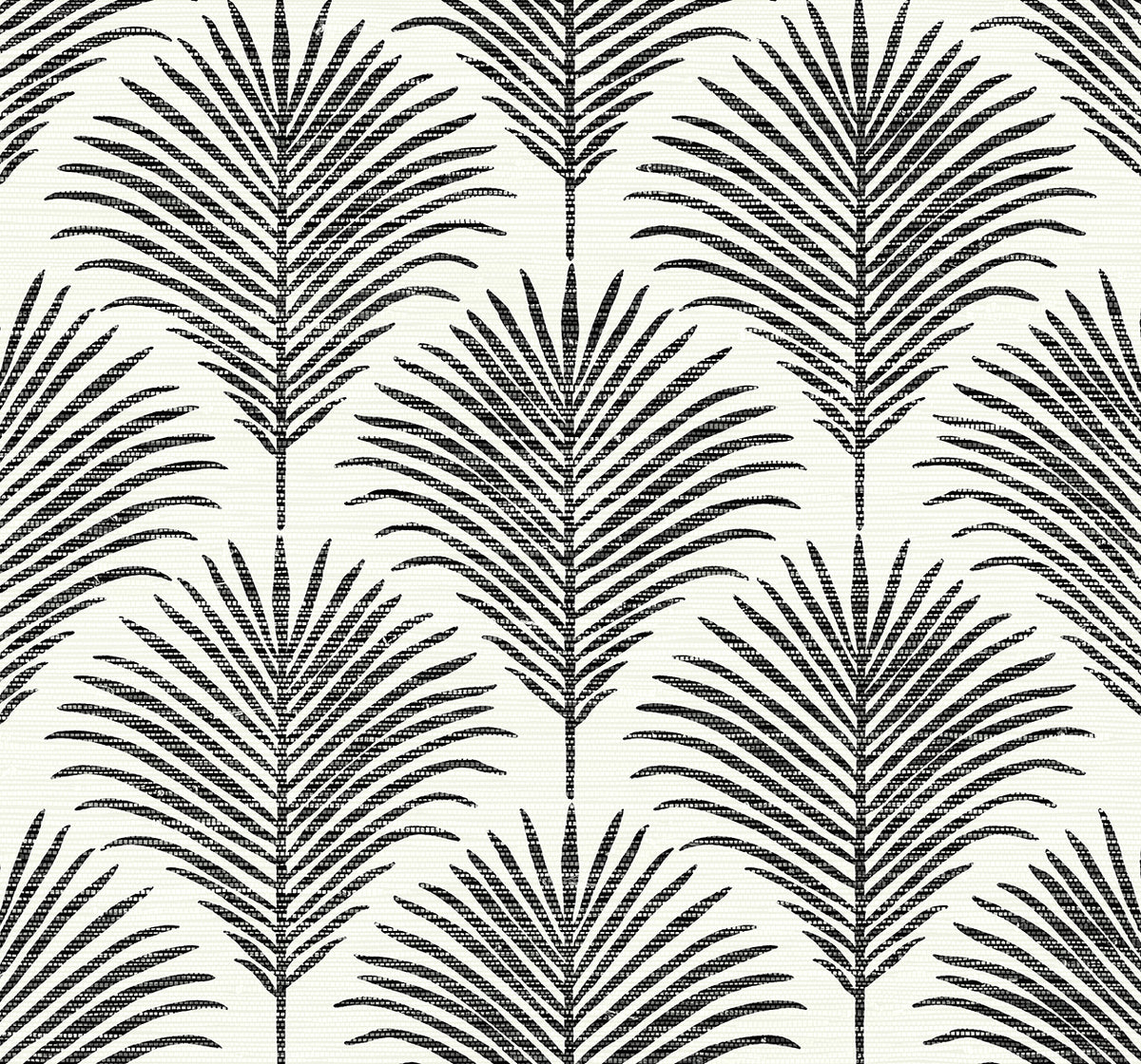 Grassland Palm Inkwell & Off-White by NextWall Peel & Stick Botanical Wallpaper – NextWall NW53800 -Sample