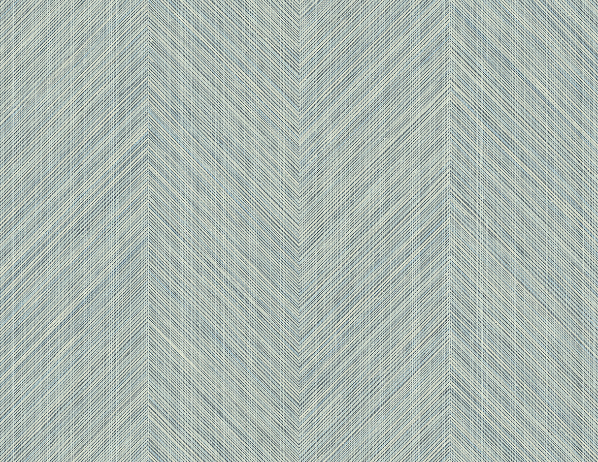 NextWall Chevron Stripe peel and stick wallpaper in Seabreeze blue