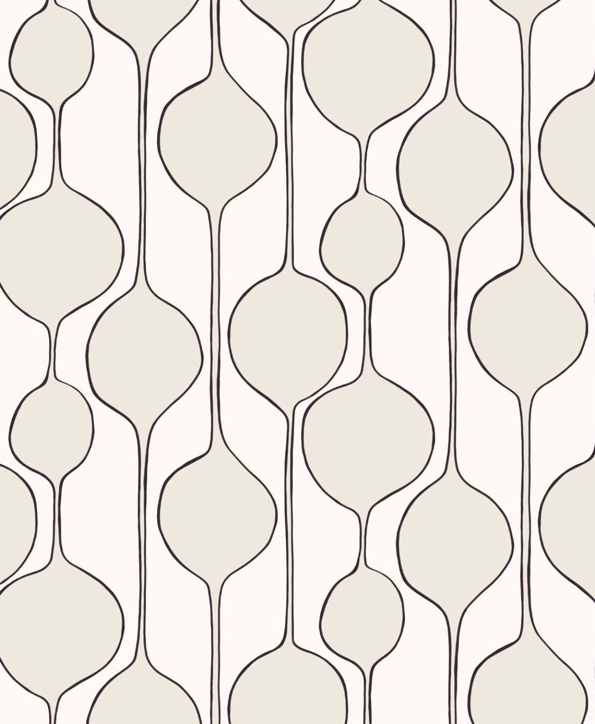 Bubble Stripe in Marshmallow, a modern geometric stripe peel and stick wallpaper with rounded bubble shapes.