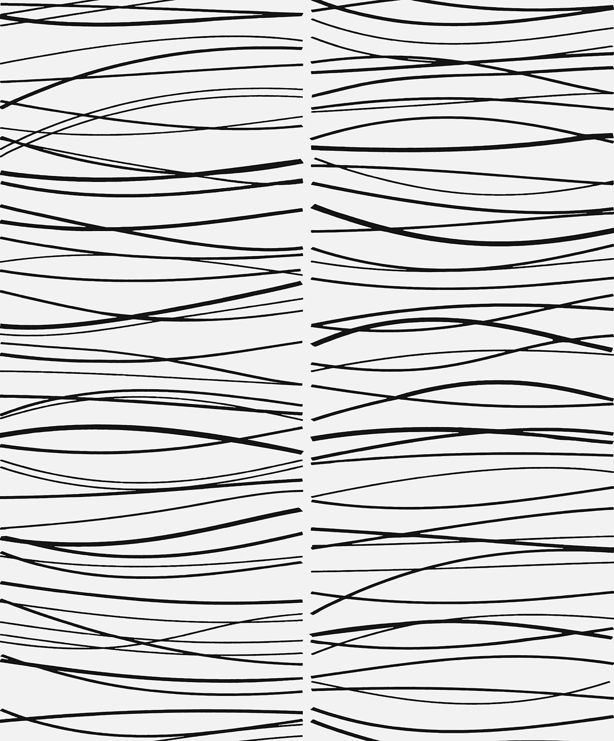 Black abstract wave line peel and stick wallpaper pattern