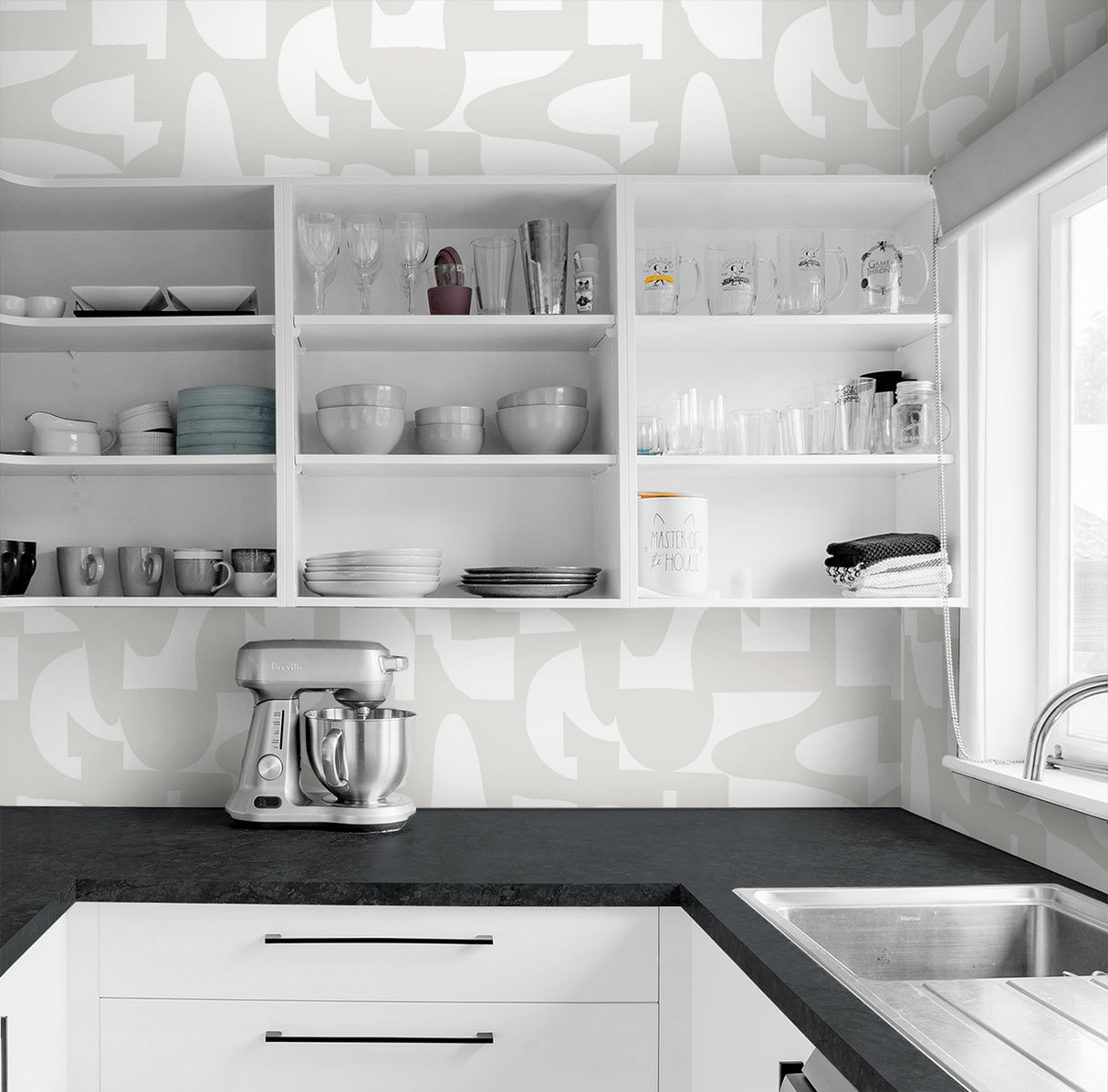 Organic Geometric Sea Salt by NextWall Peel & Stick Geometric Wallpaper – NextWall NW56507