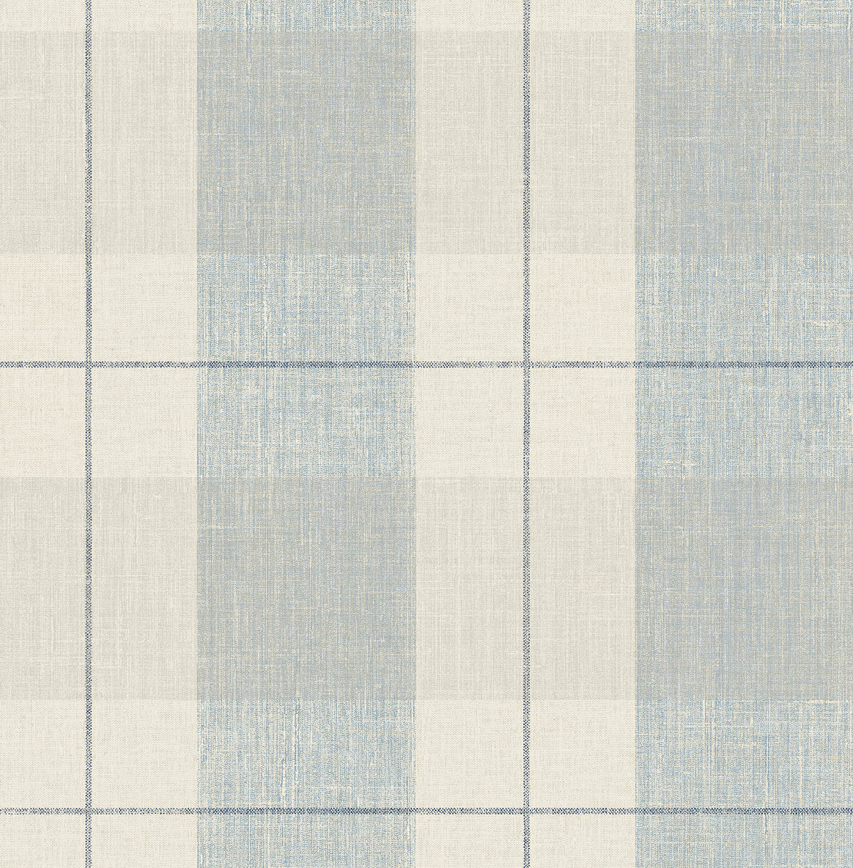 Lenox Hill Plaid peel and stick wallpaper in blue and beige