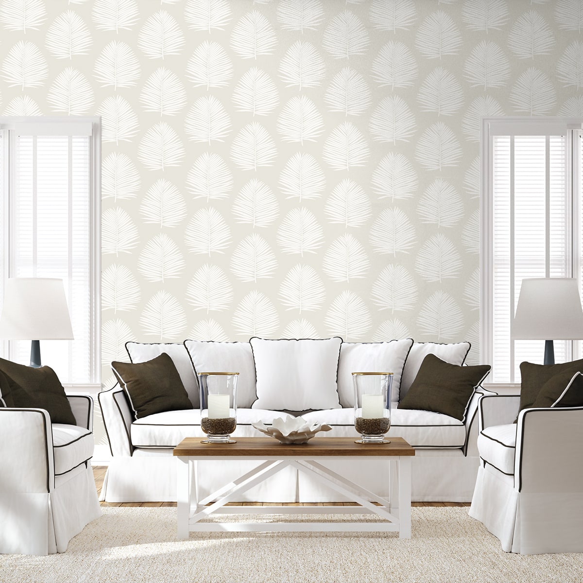Island Palm Alabaster by NextWall Peel & Stick Palm Frond Peel & Stick Wallpaper – NextWall NW57100