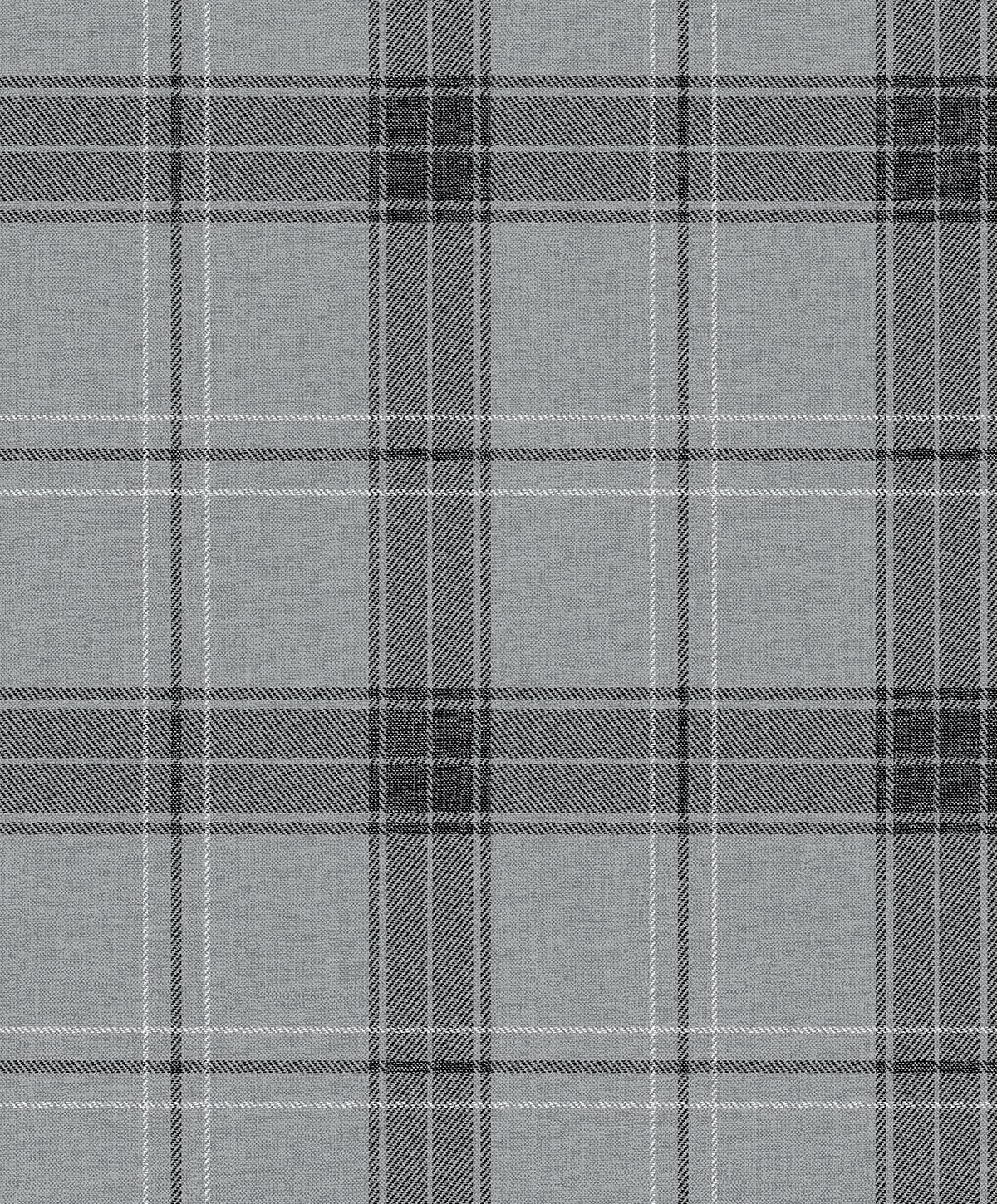 Manorvale Plaid greyscale peel and stick vinyl wallpaper with classic plaid pattern and matte finish.