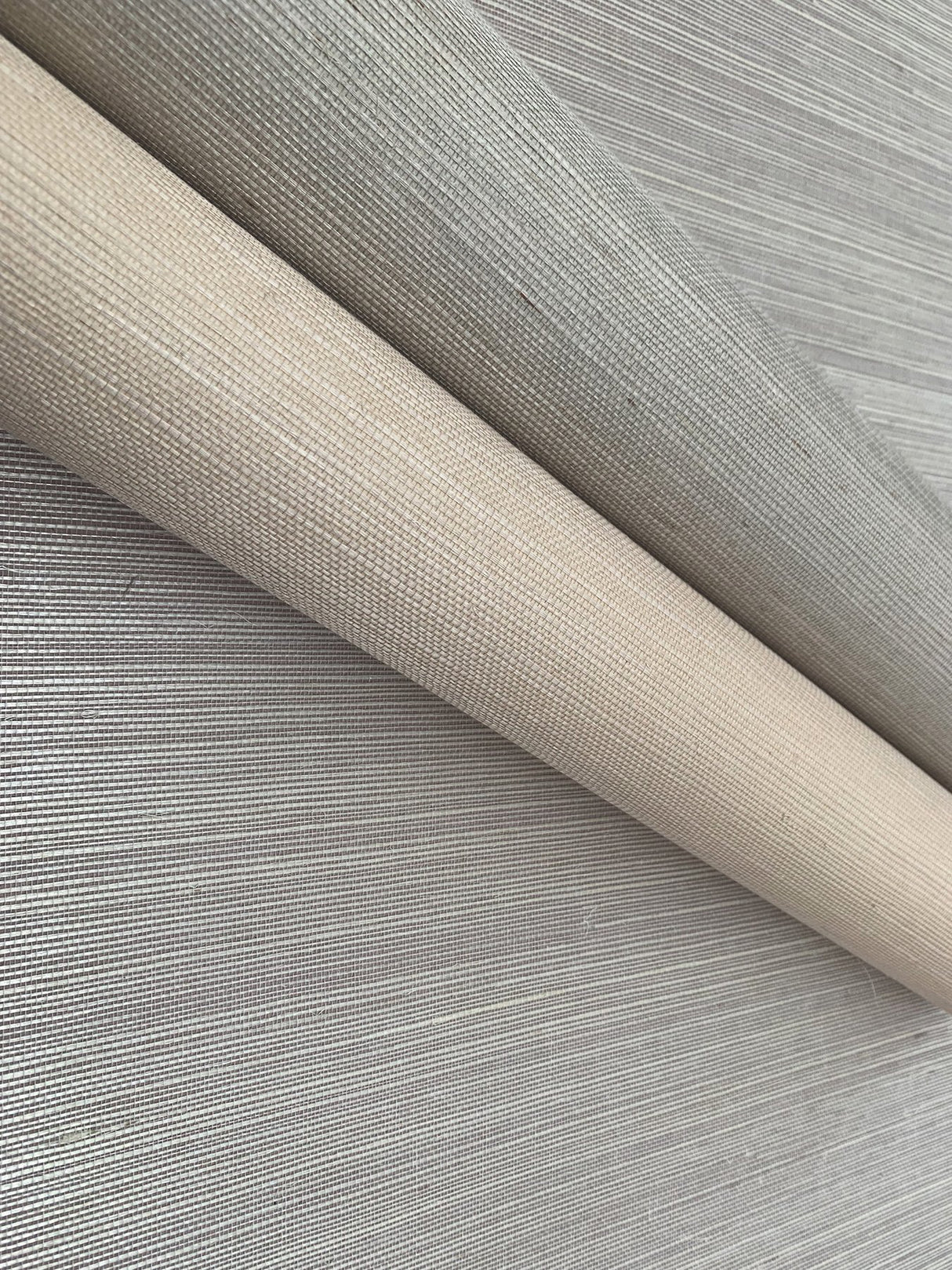 Sisal Grasscloth Grey & Taupe Wallpaper with Natural Weave Texture - York NZ0791