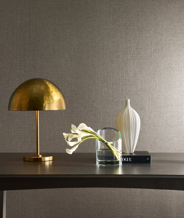 Tatami Weave Dark Grey Wallpaper with Natural Paper Weave Texture - York OG0524