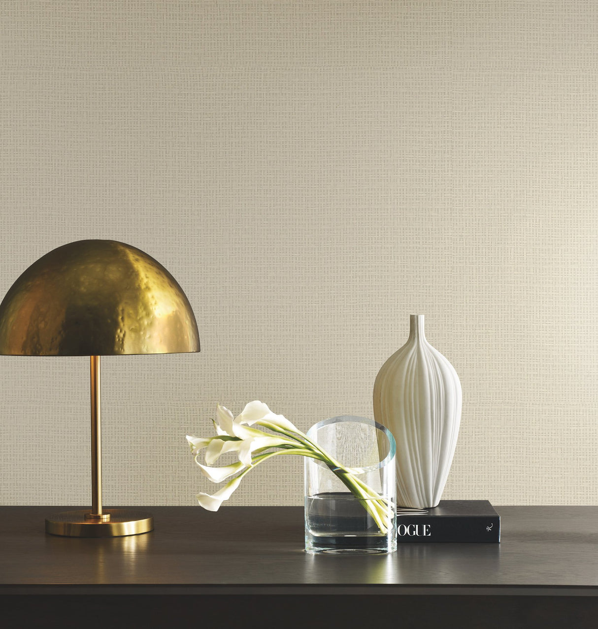 Tatami Weave Natural Cream Wallpaper with Paper Weave Grasscloth Texture - York OG0526GV